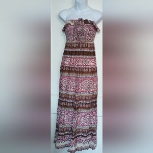 🌺BUNDLE ONLY🌺 Mudd Strapless Pink and Brown Maxi Dress
